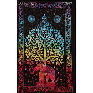 Tie Dye Elephant Tree Tapestry by Zest For Life